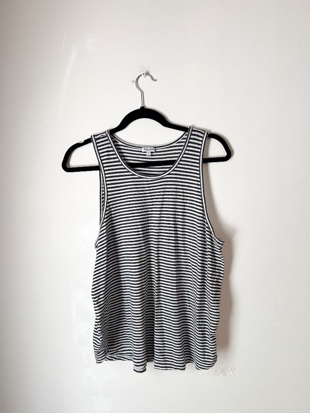 Splendid Striped Tank Top Medium Black White 100% Cotton Swing Muscle Tank